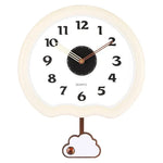 horloge murale nuage marron blanc vintage pendule decoratif minimaliste analogique