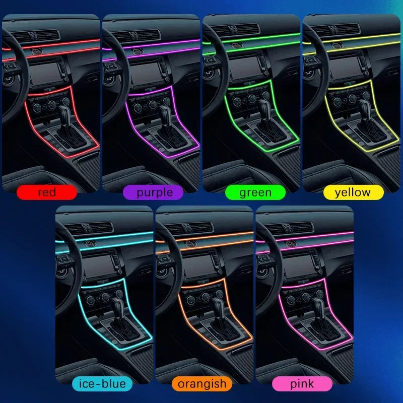 Ruban led flexible car interior ambiance lumière usb adhésive multiple couleurs moderne lumineuse