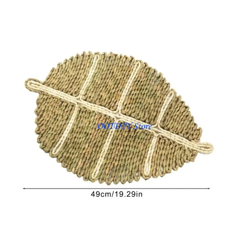 assiettes paille naturel beige vert clair tissage traditionnel franges blanches rustique boho chic