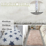 tapis doux moderne blanc gris rose pâle peluche fourré 40x60cm 50x80cm 40x120cm