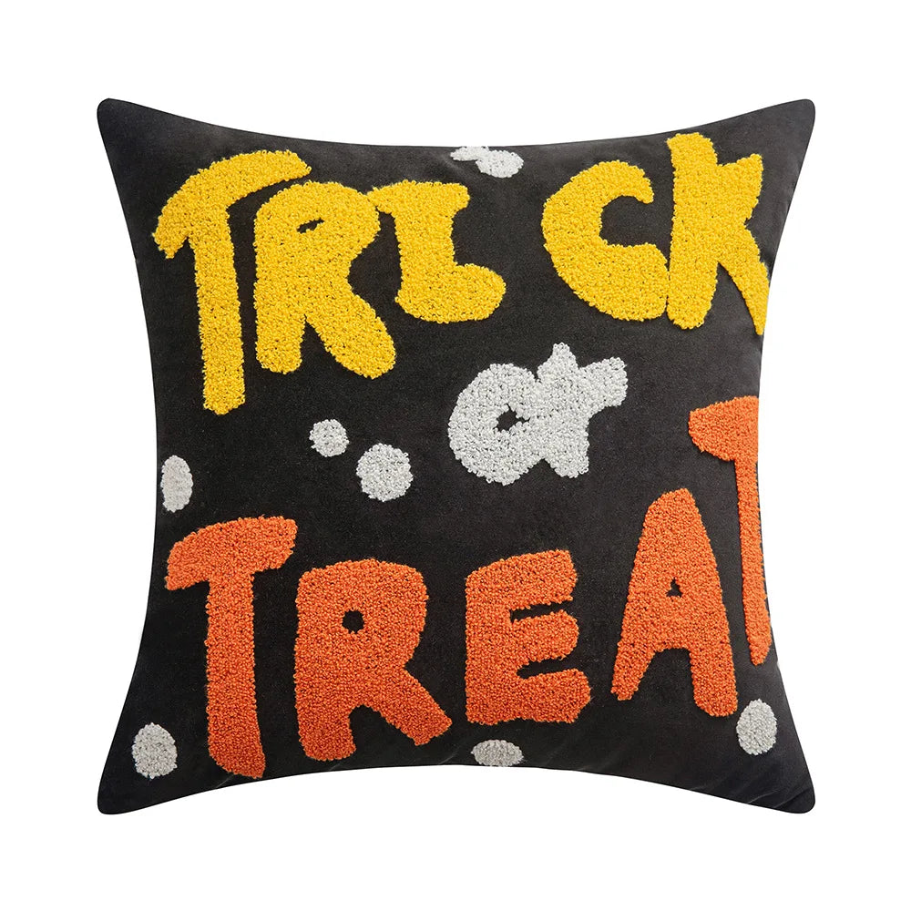 taies d'oreiller halloween orange citrouille araignée deco sofa lit polyester respectueux environnement non toxique