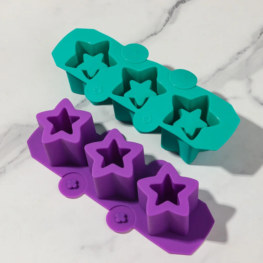 moule silicone étoile moderne vert violet rouge rose opaque gâteau