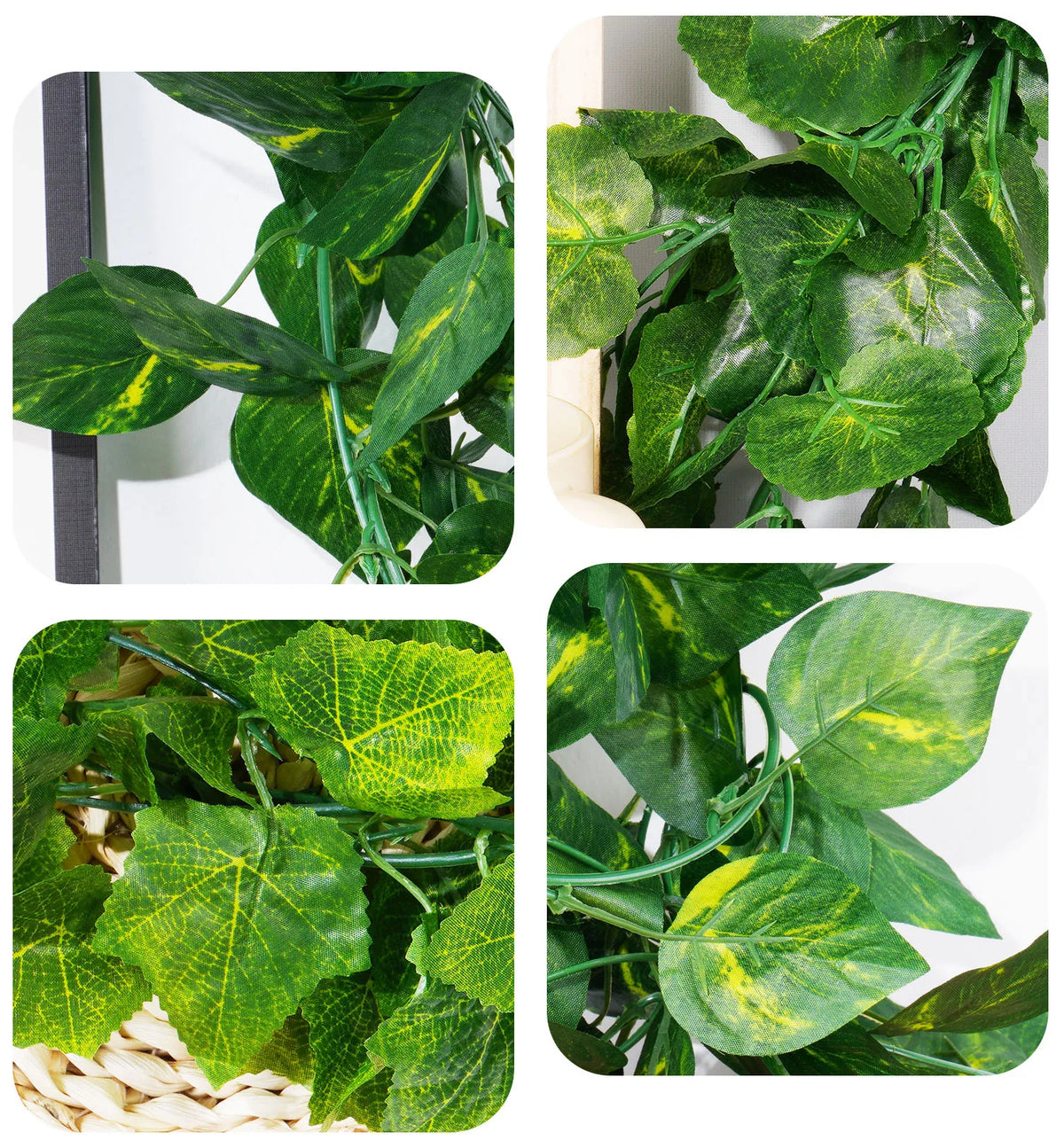guirlande végétale artificielle feuilles vertes modernes décoration extérieure accrochée adhésif maison jardin anniversaire exposition