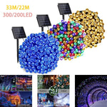 guirlande lumineuse solaire multicolore moderne modes ip67 étanche 300 led 33m