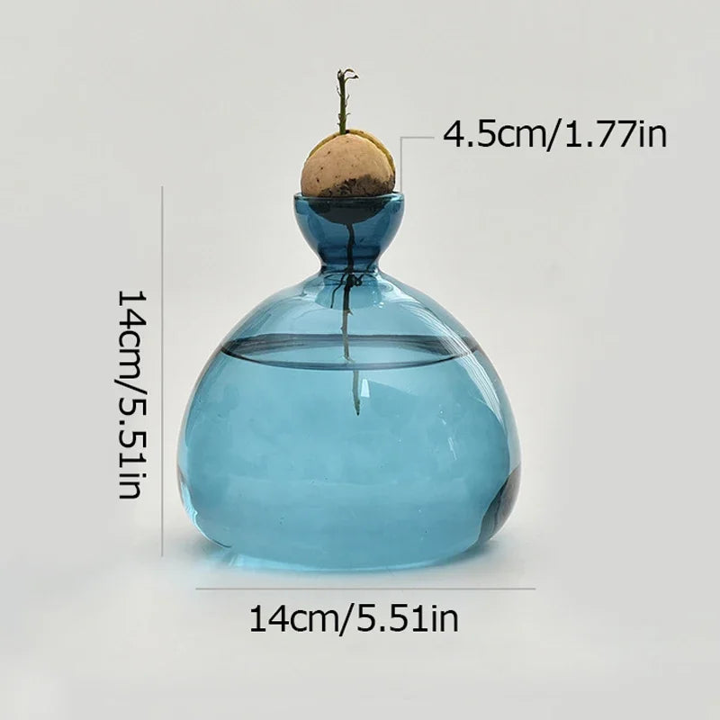 vase moderne transparent rose bleu vert jaune marbré petite grande