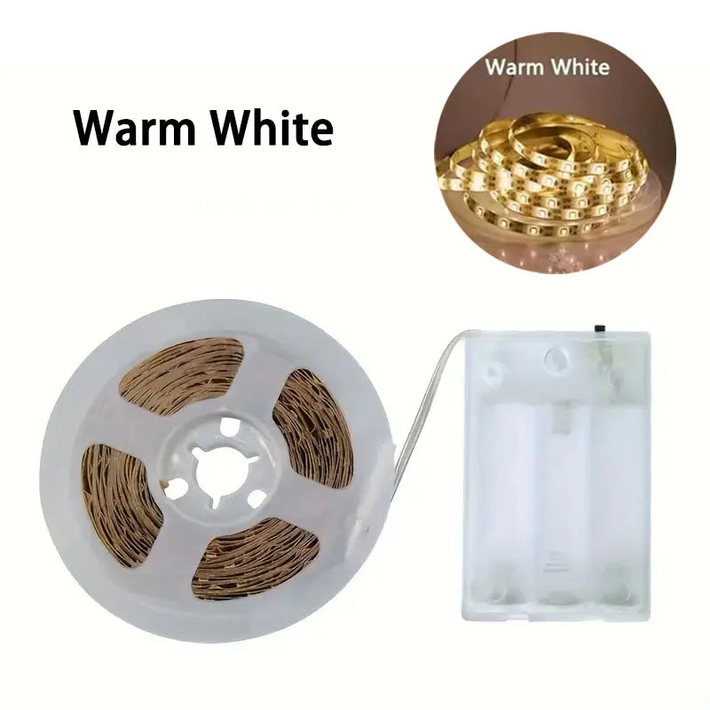 ruban led blanc blanc chaud adhésif piles aa 1m 2m 3m 5m 10m smd