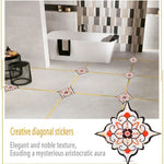 sticker decoratif moderne floral 36 pieces blanc noir orange pvc adhesif mur toilette cuisine