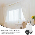 rouleaux rideau glissants blanc noir moderne tringle rideaux doubles roues