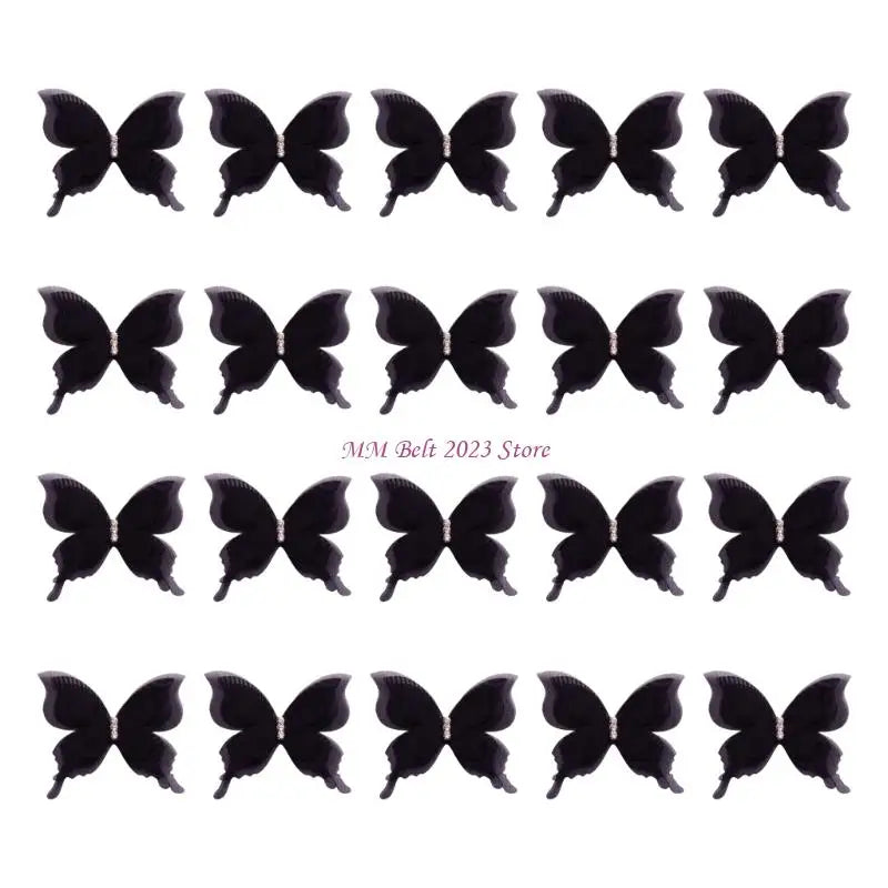 papillons décoratifs adhésifs blanc rose bleu marine rouge noir elegance enfants translucent veines strass