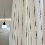 rideau polyester résistant rayures noires blancs moderne chambre salon opaque inclusion grommets crochets