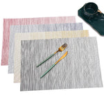 tapis table rectangle moderne motif zigzag couleurs jaune rouge gris bleu blanc semi transparent