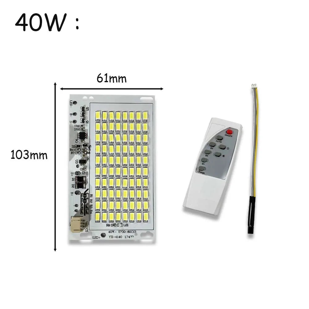projecteur led solaire extérieur haute luminosité blanc matrice led moderne 100w 200w 6000k télécommande
