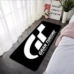 tapis moderne gran turismo logo voitures sportives noir blanc bleu rouge gris chambre salon