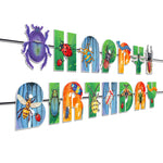guirlande lettres happy birthday multicolore insectes coccinelle scarabée abeille festive enfant