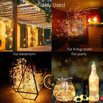 guirlande lumineuse solaire blanc chaud filament led moderne clips fixationextérieur ip65 50led