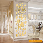 décoration murale moderne 20 pièces autocollants miroir formes ovales brillantes dorées maison