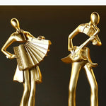 figurines musicales or blanc modernes violon accordéon guitare eléctrique décoration abstrait