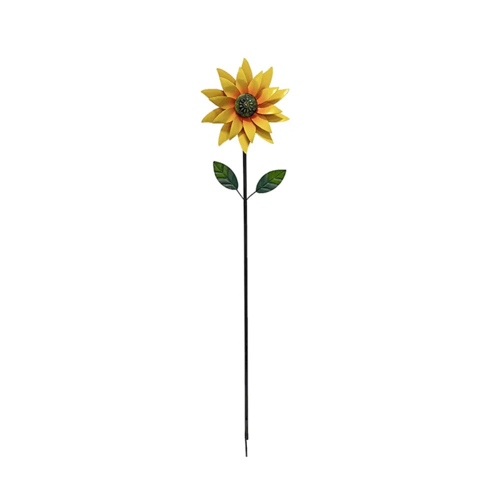 fleur décorative moderne rose jaune bleu orange feuilles vertes tringle jardin patio