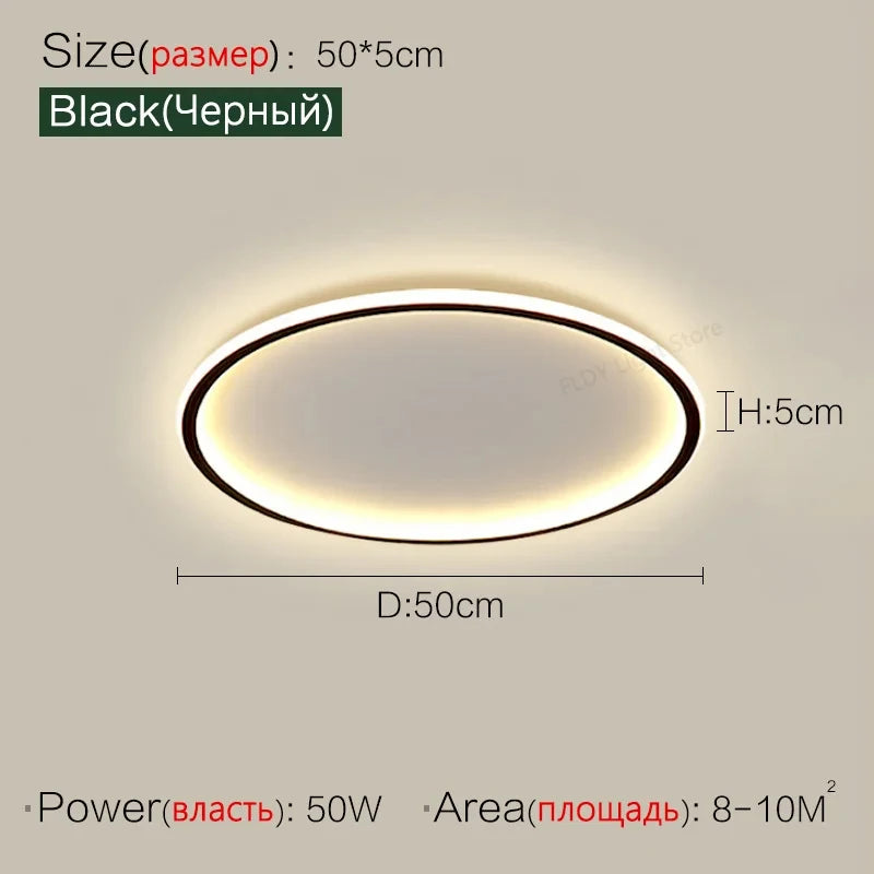 plafonnier led minimaliste blanc rectangulaire bord noir opacité télécommande inclusière