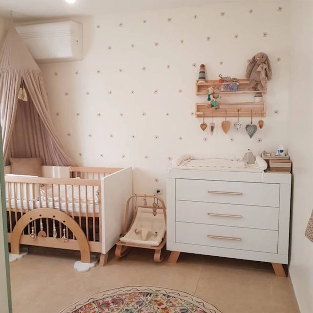 sticker mural fleurs rose simple moderne adhésif dimension 30cm chambre enfant décoration maison