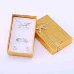 boîtes bijoux or argent classiques éponge blanche colliers bagues boucles d'oreille emballage cadeau 5x8x2.5cm