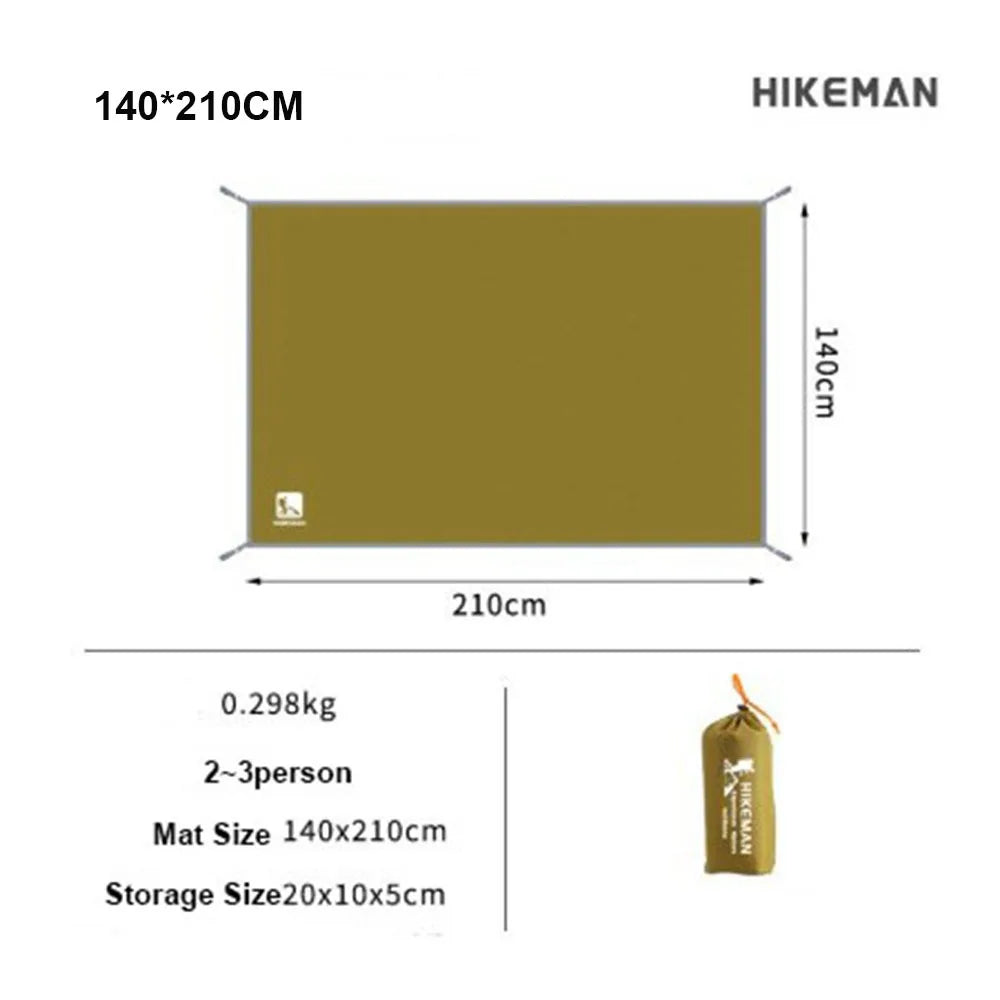 tapis sol imperméable tente vert olive uni pratique outdoor clips fixation 140x210cm 180x210cm 210x240cm