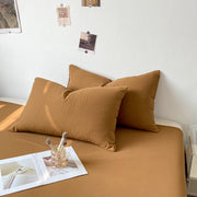 taies d'oreiller coton polyester 48x74cm brun rouille bleu vert orange minimaliste