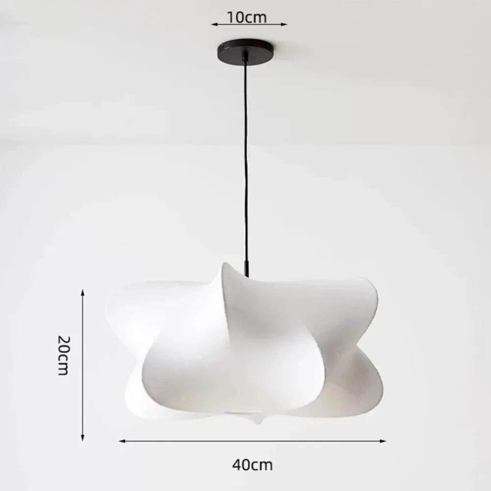 suspension lumineuse moderne blanche lotus fer soie plafonnier minimaliste toucher on off