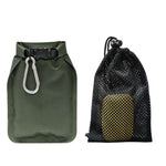 sac savon portable vert olive noir blanc perforations mousse boucle métal compact pratique rangement