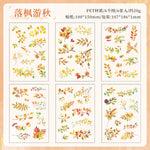 autocollants transparents feuilles branches diverses couleurs adhésif scrapbooking collage diy journal