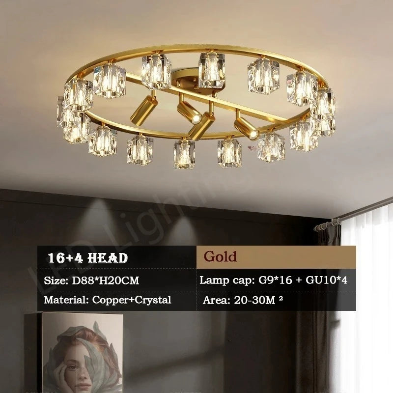 lampe moderne élégante cristal noir doré ampoules led chambre salon étude entrée
