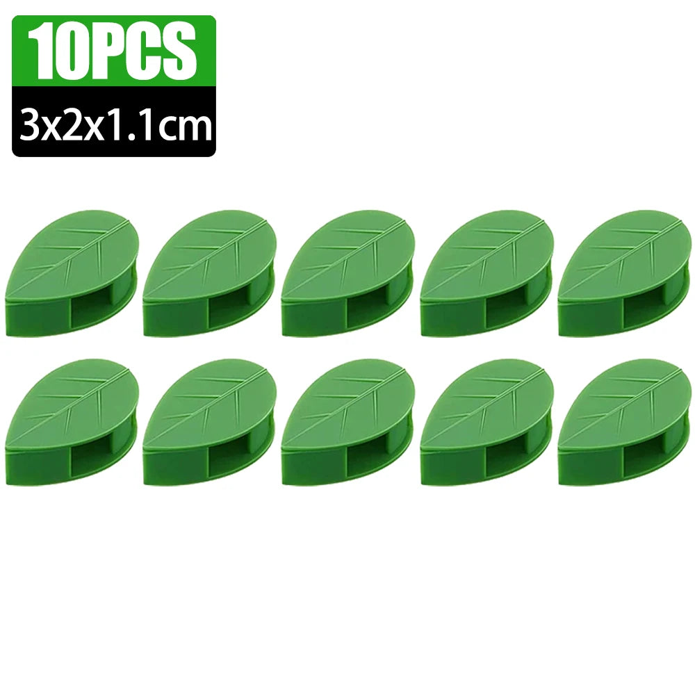 clips plantes autoadhésifs forme feuilles vert moderne pack 100 clips