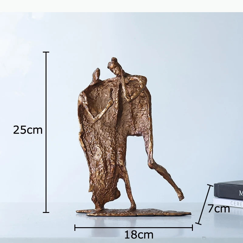 sculpture moderne abstraite bronze noir décoration intérieure contemporain ornement chambre
