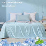 couverture climatisation bleu clair fine été respirante polyester lisse double face moderne refroidissement