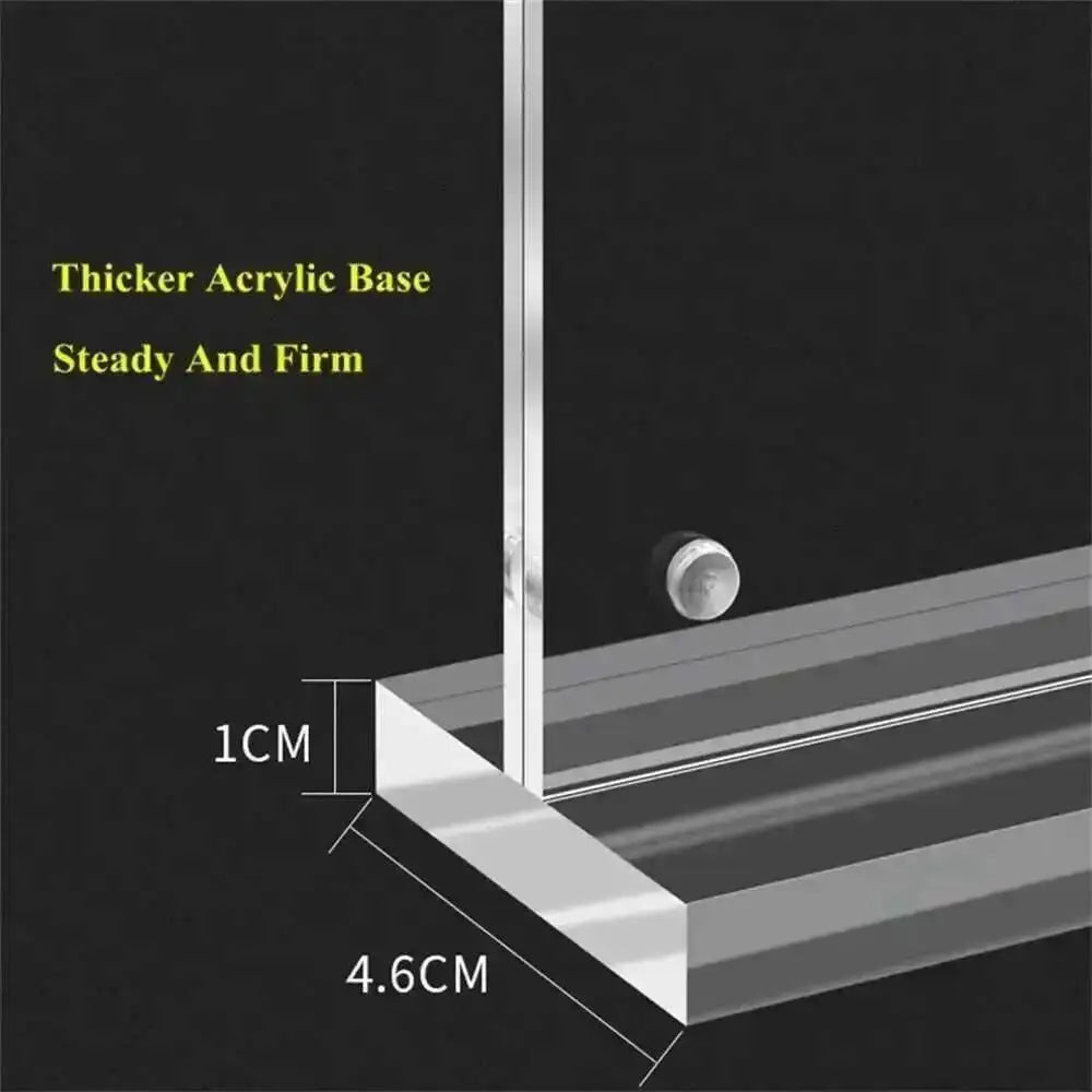 support panneau acrylique transparent moderne base large film double face 100x150mm