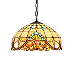 Lampe suspendue Tiffany mosaïque fleurs multicolore opacité chaîne salon chambre