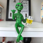 statue alien résine verre bière vin étagère décoration science fiction