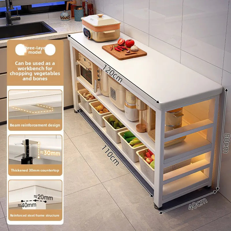 meuble cuisine blanc moderne tiroirs tablettes roulettes multifonctionnel 120cm 60cm 80cm