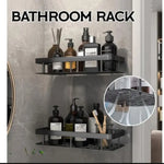 étagère salle bain adhésive noire moderne support rangement triangle porte savon panier douche étanche