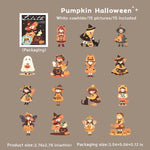 autocollants sorcières halloween personnages citrouilles chats papillons noir rose vert orange