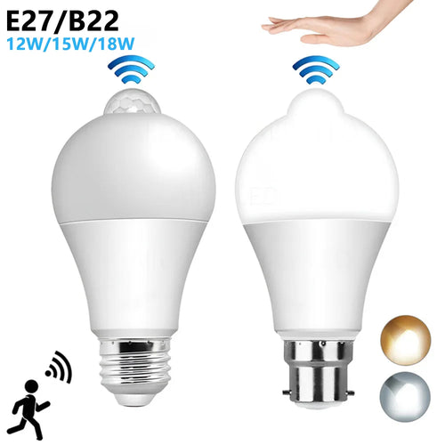 ampoule led blanche détecteur mouvement infrarouge intérieur extérieur maison moderne