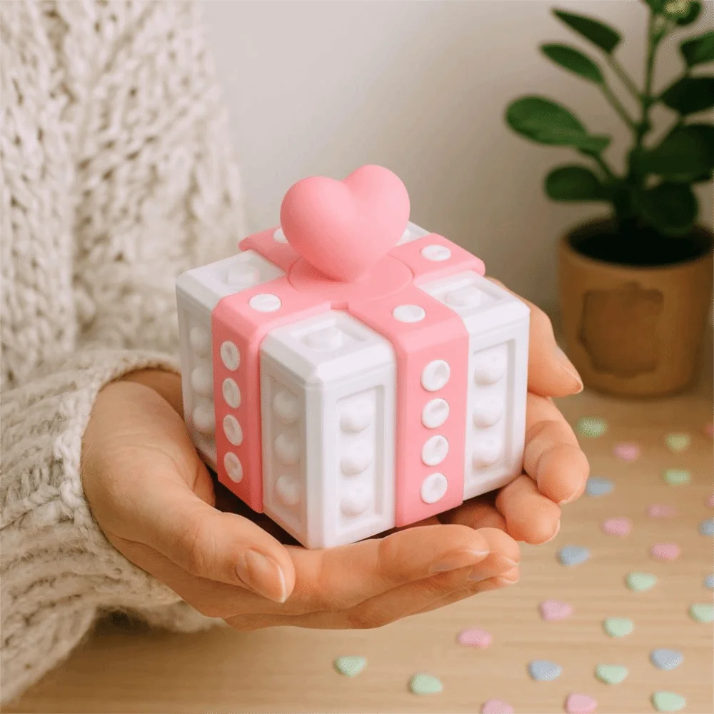 boîte cadeau rouge blanche rayures coeurs relief occasion noël anniversaire mariage