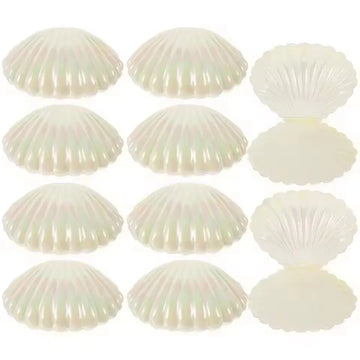 coquillages colorés plastique rose blanc violet rayures verticales modernes boîtes bonbons 10 pièces festives