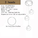 suspension lumineuse moderne verre transparent sphères simples éclairage led contemporain fixations invisibles