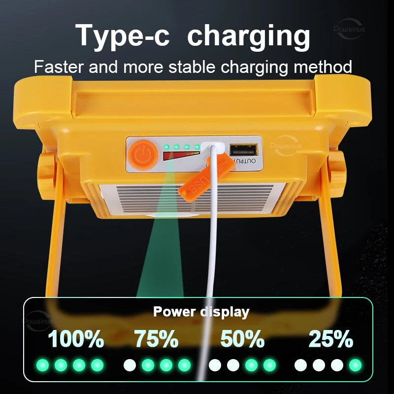 lampe travail led moderne orange rechargeable extérieure ip65 protégée ab abs