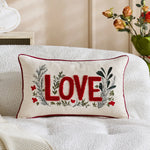 housse coussin brodé cœur love moderne blanc rouge rose fixation décoration intérieure voiture