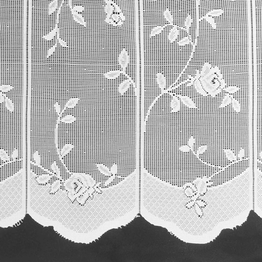 rideau blanc fleurs feuilles ajouré translucide classique 146cm 60cm polyester chambre salon