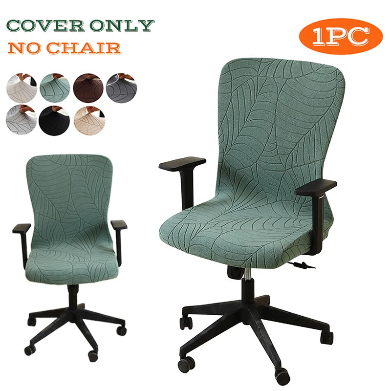 housse chaise verte feuilles moderne adhésive spandex polyester gaming