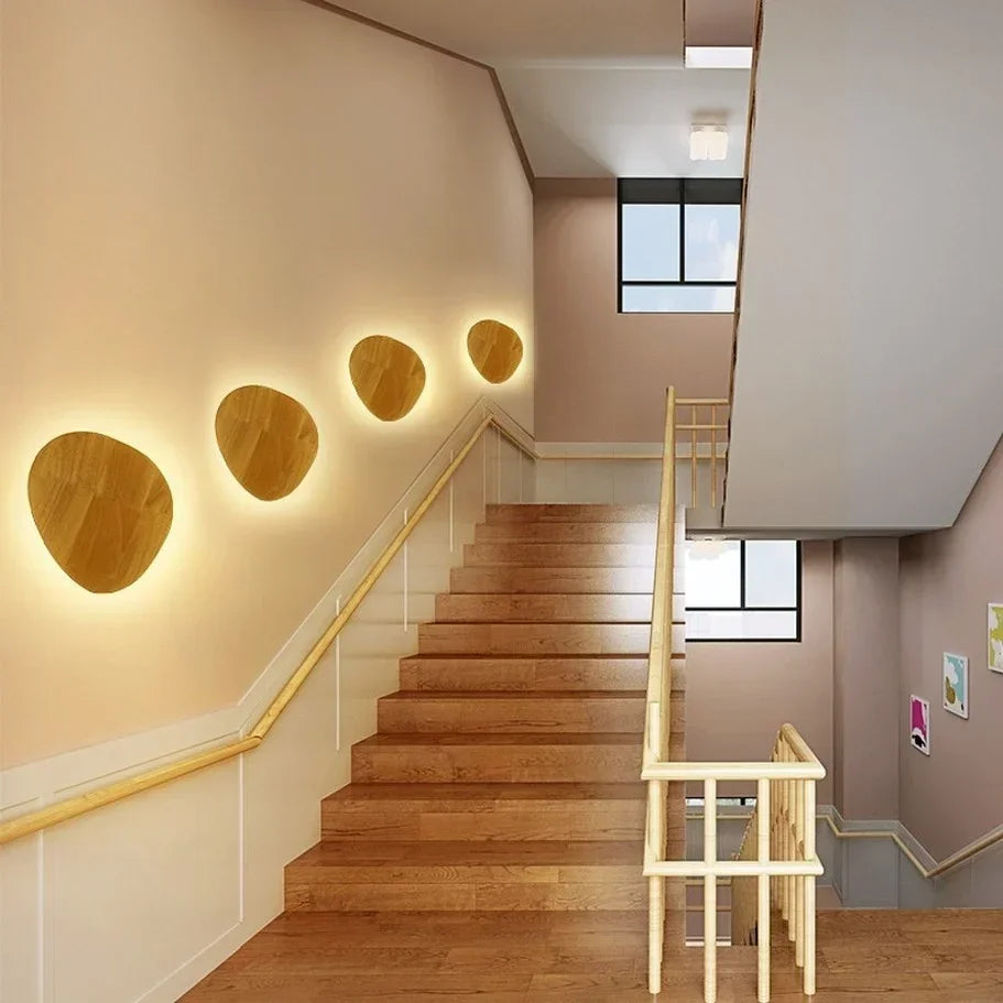 lampe murale bois led moderne minimaliste éclairage quotidien chambre cuisine salon entrée étude(toucher)