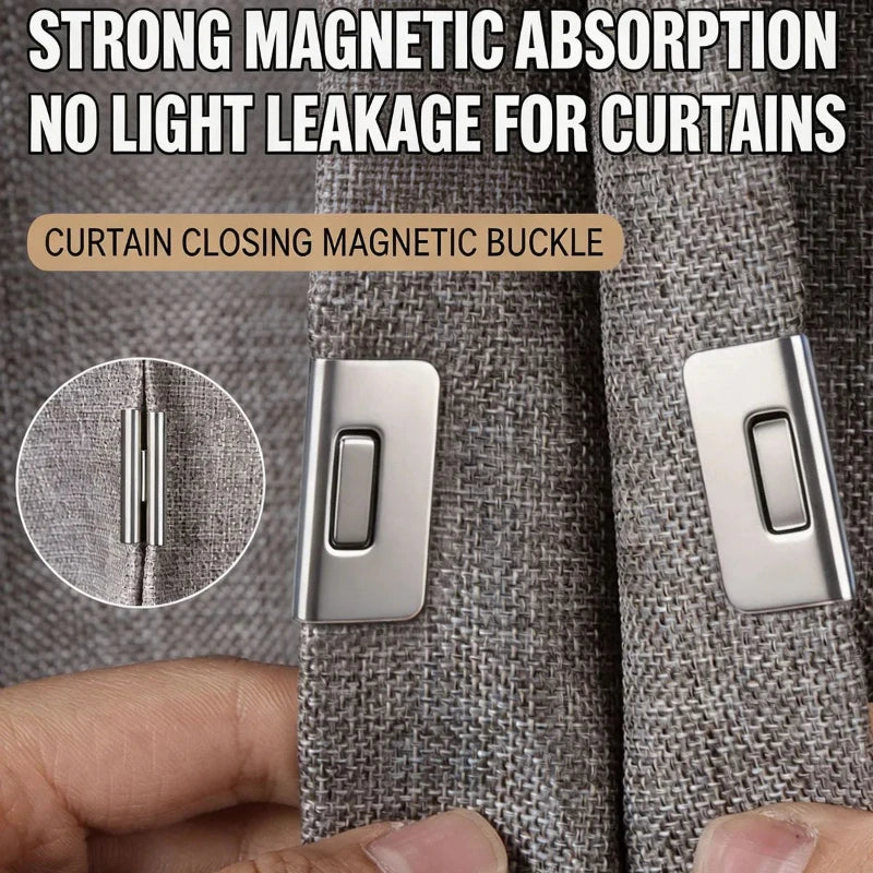 boucle magnétique rideau clips argenteux empêche ouverture moderne sans perçage lumière chambre